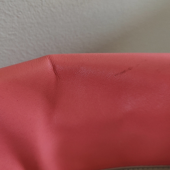 Coach Leather Colour Block Salmon/Tan/Ivory Crossbody Satchel Bagl - Picture 9 of 11